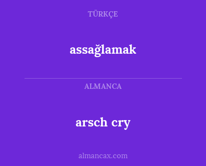 arsch cry - assağlamak