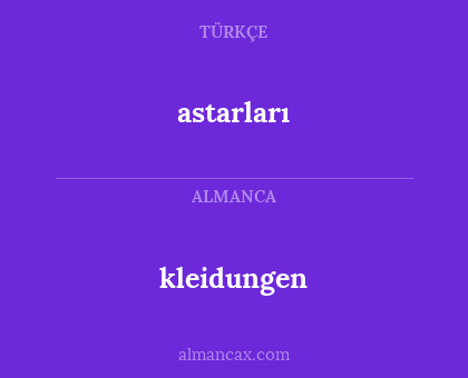 astarları - kleidungen