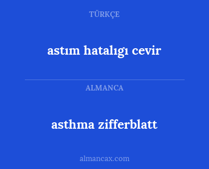 asthma zifferblatt - astım hatalıgı cevir
