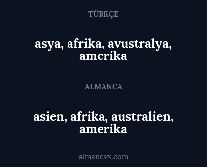 asya, afrika, avustralya, amerika - asien, afrika, australien, amerika