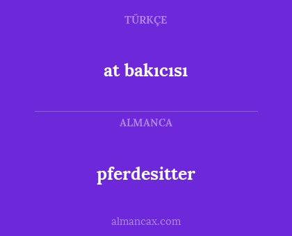 pferdesitter - at bakıcısı