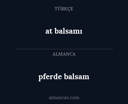 at balsamı - pferde balsam