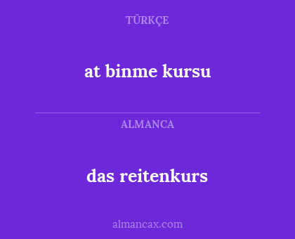 at binme kursu - das reitenkurs
