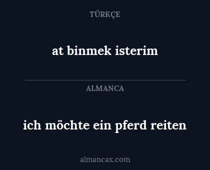 ich möchte ein pferd reiten - at binmek isterim