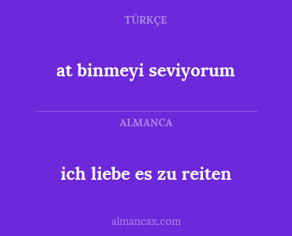 at binmeyi seviyorum - ich liebe es zu reiten