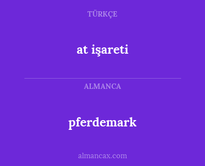 pferdemark - at işareti