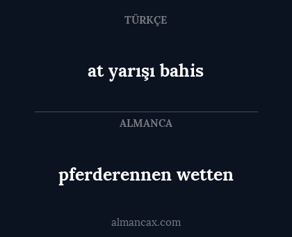at yarışı bahis - pferderennen wetten