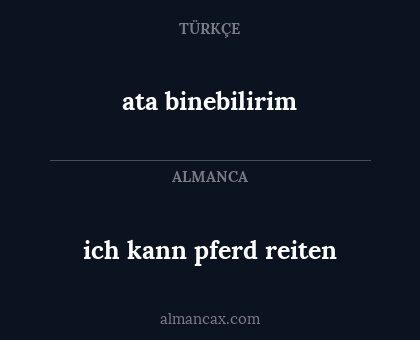 ata binebilirim - ich kann pferd reiten