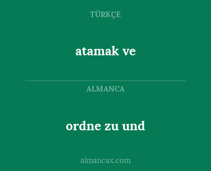 ordne zu und - atamak ve