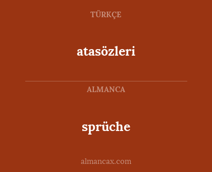sprüche - atasözleri