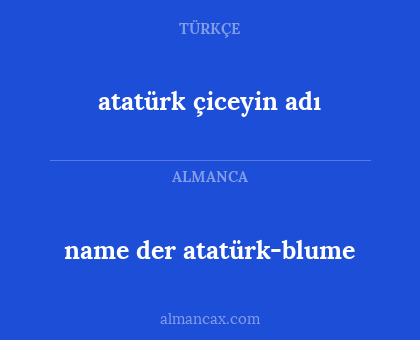 name der atatürk-blume - atatürk çiceyin adı