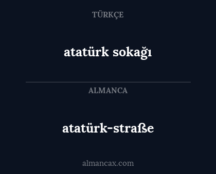 atatürk sokağı - atatürk-straße