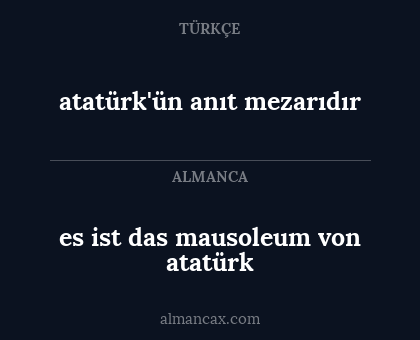 atatürk'ün anıt mezarıdır - es ist das mausoleum von atatürk