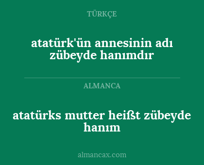 atatürk'ün annesinin adı zübeyde hanımdır - atatürks mutter heißt zübeyde hanım