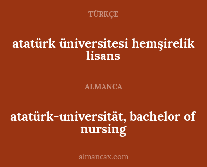 atatürk üniversitesi hemşirelik lisans - atatürk-universität, bachelor of nursing