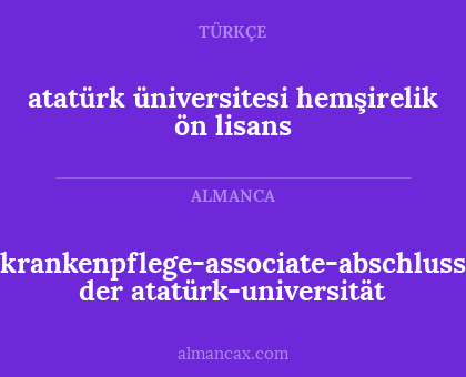 atatürk üniversitesi hemşirelik ön lisans - krankenpflege-associate-abschluss der atatürk-universität