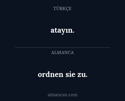 ordnen sie zu. - atayın.
