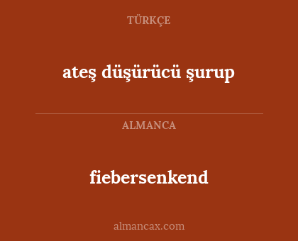 ateş düşürücü şurup - fiebersenkend