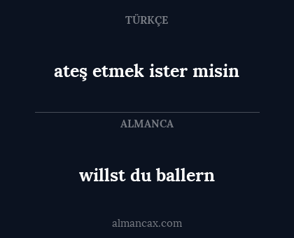 willst du ballern - ateş etmek ister misin