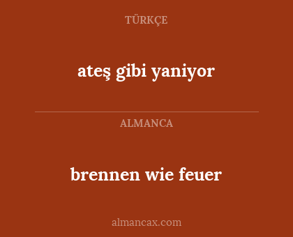 brennen wie feuer - ateş gibi yaniyor