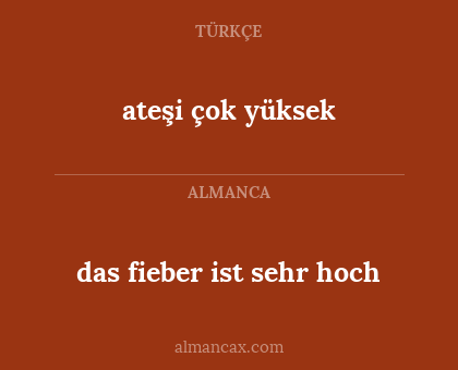 das fieber ist sehr hoch - ateşi çok yüksek