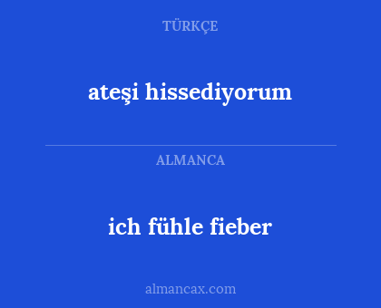 ateşi hissediyorum - ich fühle fieber