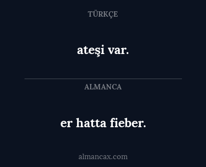 er hatta fieber. - ateşi var.
