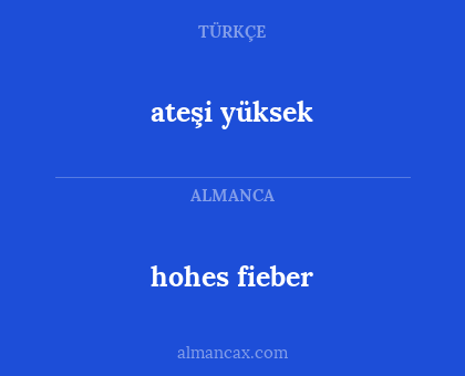 hohes fieber - ateşi yüksek
