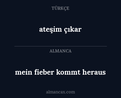 ateşim çıkar - mein fieber kommt heraus