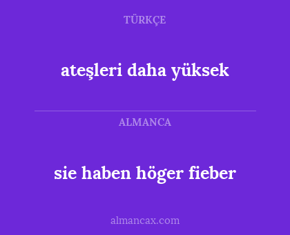 ateşleri daha yüksek - sie haben höger fieber