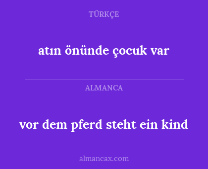 atın önünde çocuk var - vor dem pferd steht ein kind
