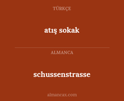 schussenstrasse - atış sokak