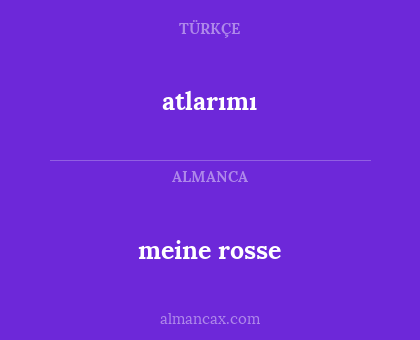 atlarımı - meine rosse