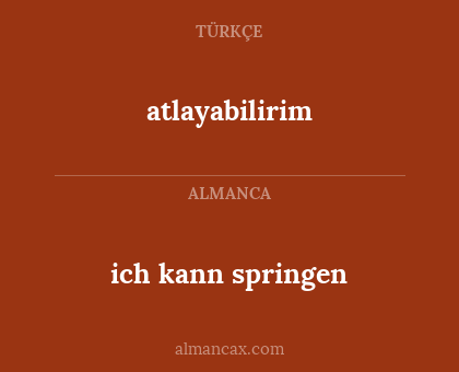 atlayabilirim - ich kann springen