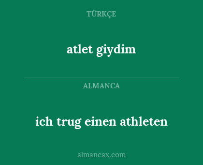 ich trug einen athleten - atlet giydim
