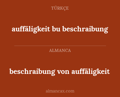 auffäligkeit bu beschraibung - beschraibung von auffäligkeit