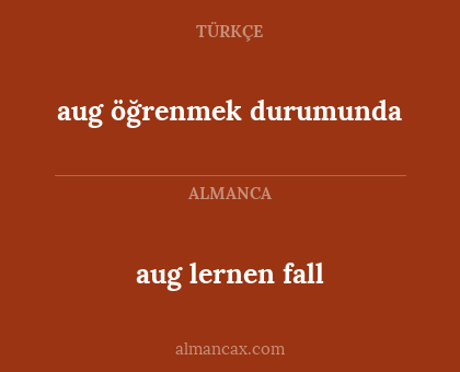 aug lernen fall - aug öğrenmek durumunda