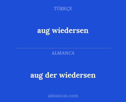aug der wiedersen - aug wiedersen
