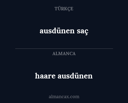 ausdünen saç - haare ausdünen