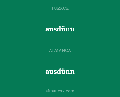 ausdünn - ausdünn