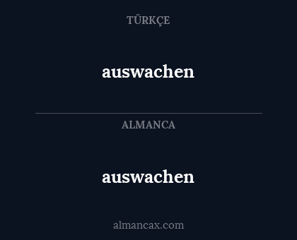 auswachen - auswachen