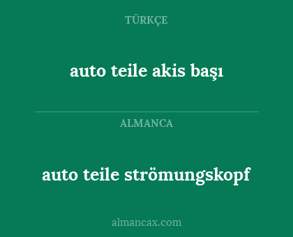 auto teile strömungskopf - auto teile akis başı