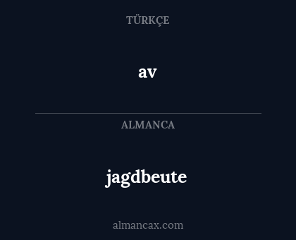 av - jagdbeute