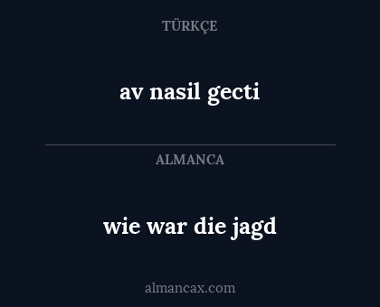 wie war die jagd - av nasil gecti