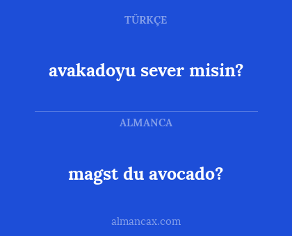magst du avocado? - avakadoyu sever misin?