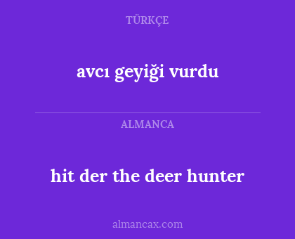 hit der the deer hunter - avcı geyiği vurdu