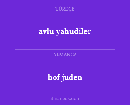 avlu yahudiler - hof juden