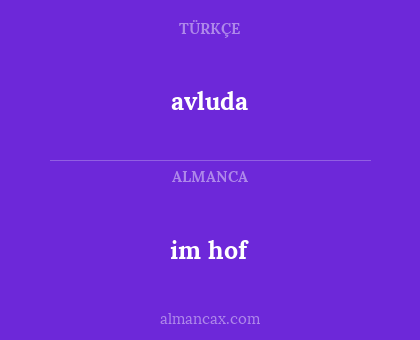 im hof - avluda