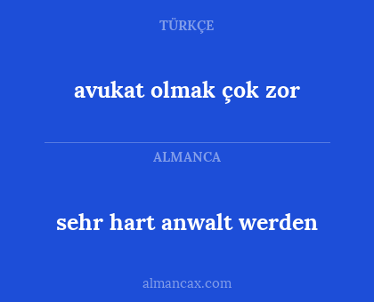 avukat olmak çok zor - sehr hart anwalt werden