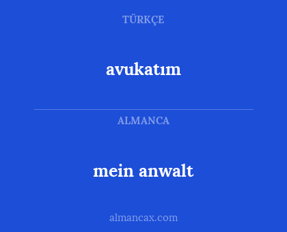 avukatım - mein anwalt